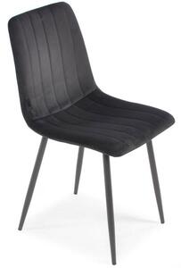 Krzesło welurowe SOFIA - czarne