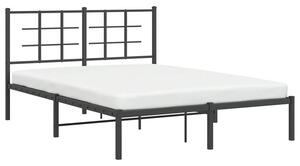 Czrane metalowe łóżko małżeńskie 140x200 cm - Sevelzo