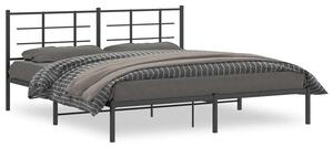 Czarne metalowe łóżko małżeńskie 180x200 cm - Sevelzo