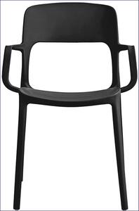 Czarne krzesło ogrodowe z podłokietnikami - Cuxi