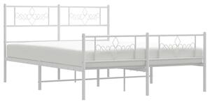 Białe metalowe łóżko małżeńskie 160x200 cm - Gisel