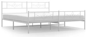 Białe metalowe łóżko małżeńskie 180x200 cm - Gisel