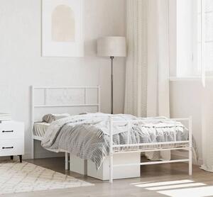 Białe metalowe łóżko pojedyncze 80x200 cm - Gisel