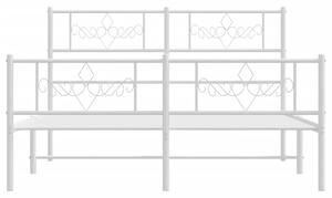 Białe metalowe łóżko małżeńskie 160x200 cm - Gisel