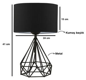 Zestaw 2 lamp stołowych, 41 x 24 x 15 cm, czarny