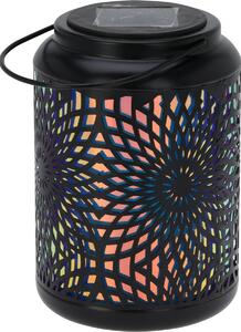Lampa solarna LED Mandala czarna, 18 cm, ciepłabiel