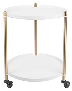 Metalowy stolik w biało-złotym kolorze Leitmotiv Thrill