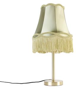 Klasyczna lampa stołowa mosiężna z zielonym abażurem 30 cm - Simplo Oswietlenie wewnetrzne