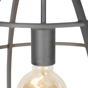 Przemysłowa lampa wisząca ciemnoszara z drewnem 47 cm - Arthur Oswietlenie wewnetrzne