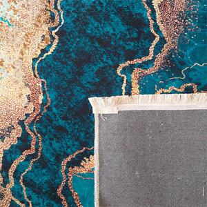 Zielony prostokątny dywan z motywem marmuru - Barles