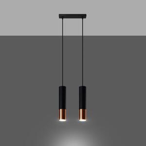 Lampa wisząca LOOPEZ 2 czarny/miedź Sollux Lighting