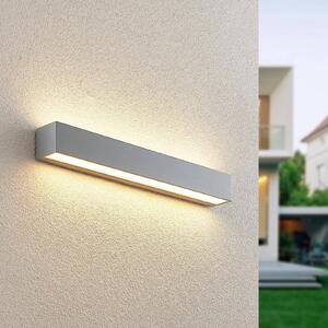 Kinkiet zewnętrzny LED Lengo Lucande, aluminiowy / szary / cynkowy, aluminium, nowoczesny