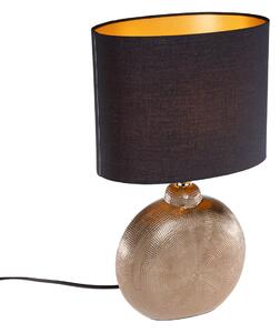 Landelijke tafellamp brons met zwart 39 cm - Kygo Oswietlenie wewnetrzne