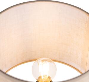 Landelijke tafellamp beige met bruin 35 cm - Lipa Oswietlenie wewnetrzne