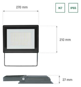 Noctis Lux 3 Naświetlacz 100W Nw 230V Ip65 270X210X27Mm Czarny Spectrum LED