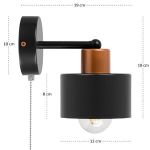 Czarny kinkiet LED z włącznikiem SHWD-OME1010MO jednopunktowy industri