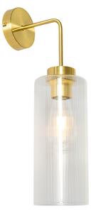 Kinkiet / Lampa scienna Art Deco złoty ze szkłem - Laura Oswietlenie wewnetrzne