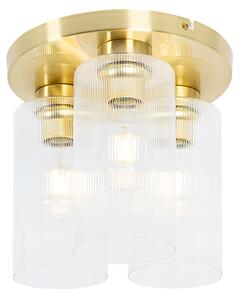 Lampa sufitowa Art Deco złota ze szkłem 3-punktowa - Laura Oswietlenie wewnetrzne