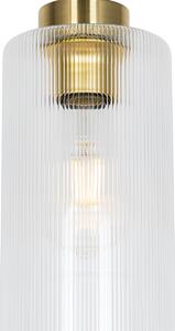 Lampa wisząca Art Deco złota ze szklanymi 4 punktami - Laura Oswietlenie wewnetrzne