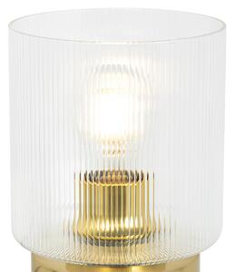 Lampa stołowa Art Deco złota ze szkłem - Laura Oswietlenie wewnetrzne