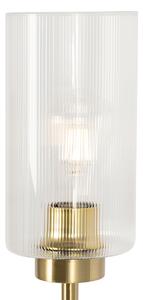 Lampa podłogowa Art Deco złota ze szkłem 2-punktowa - Laura Oswietlenie wewnetrzne