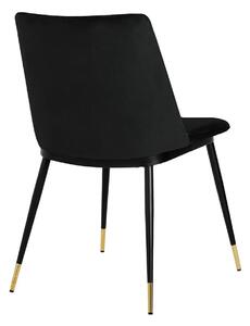 Krzesło Diego Czarne - Welur, Podstawa Czarno Złota