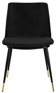 Krzesło Diego Czarne - Welur, Podstawa Czarno Złota