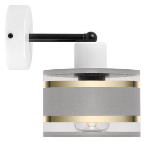 Biały kinkiet LED z szarym abażurem WD-TI-1010WE-GR jednopunktowy indu