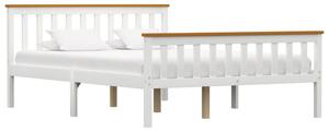 Rama łóżka z 2 szufladami, biała, drewno sosnowe, 140 x 200 cm