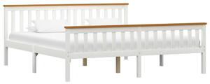Rama łóżka z 2 szufladami, biała, drewno sosnowe, 180 x 200 cm