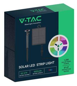 Taśma LED V-TAC Zasilanie Solarne 5mb Pilot IP67 VT-2835 RGB 120lm