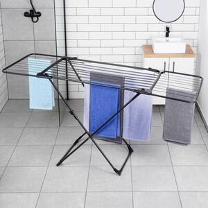 Suszarka na pranie metalowa czarna rozsuwana XXL 108-182 cm
