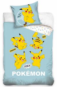 Bawełniana pościel dziecięca Carbotex Pokémon PikaPika Pikachu, 140 x 200 cm, 70 x 90 cm