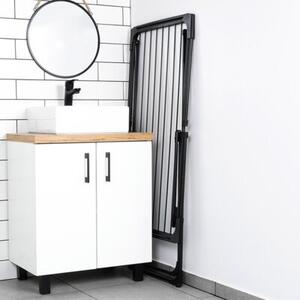 Suszarka na pranie metalowa czarna rozsuwana XXL 108-182 cm