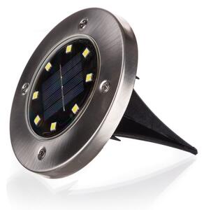 Happy Green Solar lampa wpuszczana LED srebrna, 12 cm