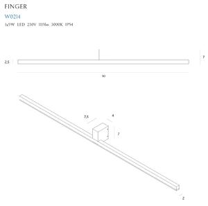 Kinkiet Finger 90 Cm Biały W0214 Ip54 Maxlight