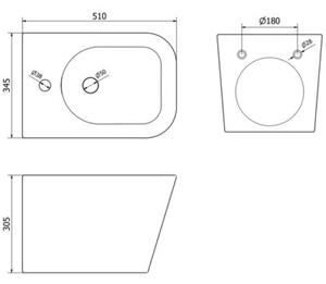 Mexen Teo bidet wiszący, czarny mat - 35855185