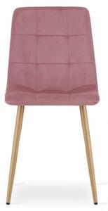 Różowe aksamitne krzesło KARA