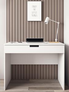 Białe biurko z szufladą z kolekcji - Tomi, minimalistyczne