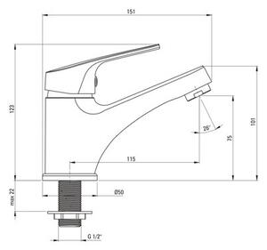 Bateria umywalkowa DEANTE BEZ 020L Chrom