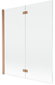 Mexen Mist parawan nawannowy 2-skrzydłowy lewy 140 x 150 cm, transparent, miedź szczotkowana - 8A9-140-002-65-00-L