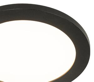 Nowoczesna lampa sufitowa czarna 22,5 cm z diodą LED IP44 - Steve Oswietlenie wewnetrzne
