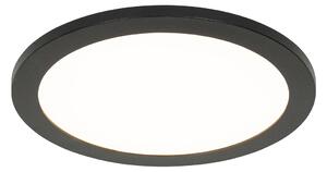 Nowoczesna lampa sufitowa czarna 30 cm z diodą LED IP44 - Steve Oswietlenie wewnetrzne