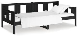 Łóżko dzienne, czarne, lite drewno sosnowe, 80x200 cm