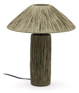 Lampa stołowa z rafii w kolorze khaki (wysokość 41 cm) Samse – Kave Home