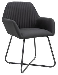 Krzesła stołowe, 2 szt., czarne, obite tkaniną