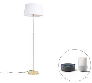 Inteligentna lampa podłogowa złota z lnianym kloszem białym 45 cm z Wifi A60 - Parte Oswietlenie wewnetrzne