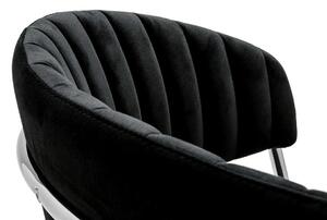 Krzesło Margo Silver Czarne - Welur, Podstawa Chromowana
