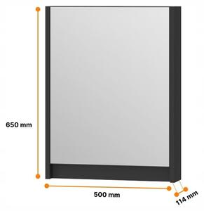 Szafa szafka azienkowa wiszca z lustrem 50 cm czarny mat. OMEBLE