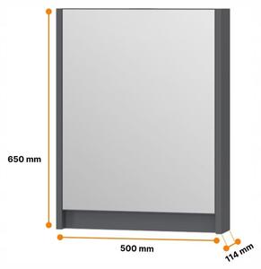 Szafa szafka azienkowa wiszca z lustrem 50 cm antracyt mat. OMEBLE